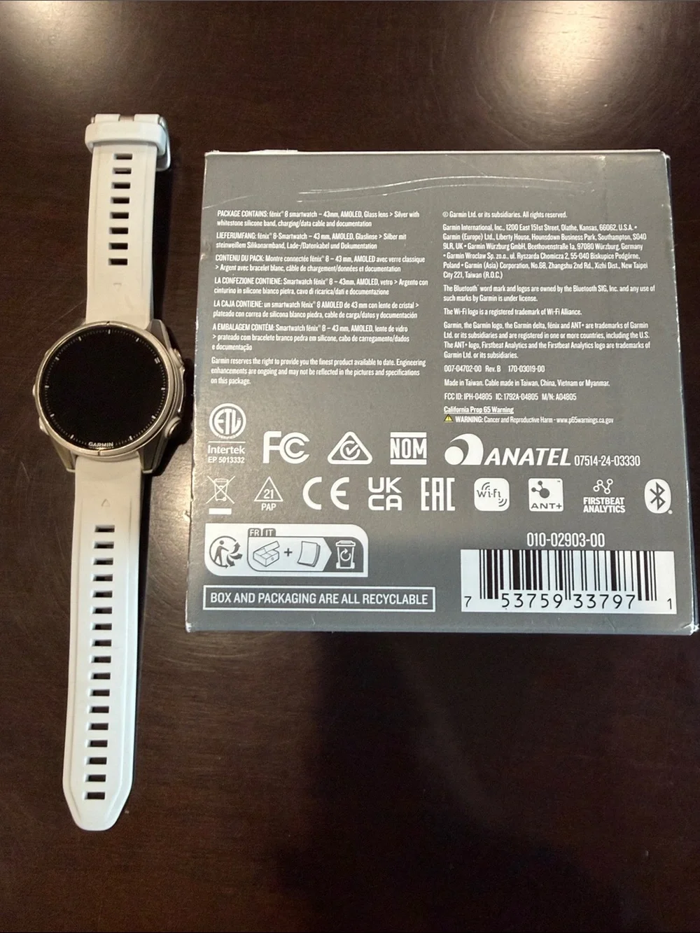 garmin Fenix 8 Smartwatch - White